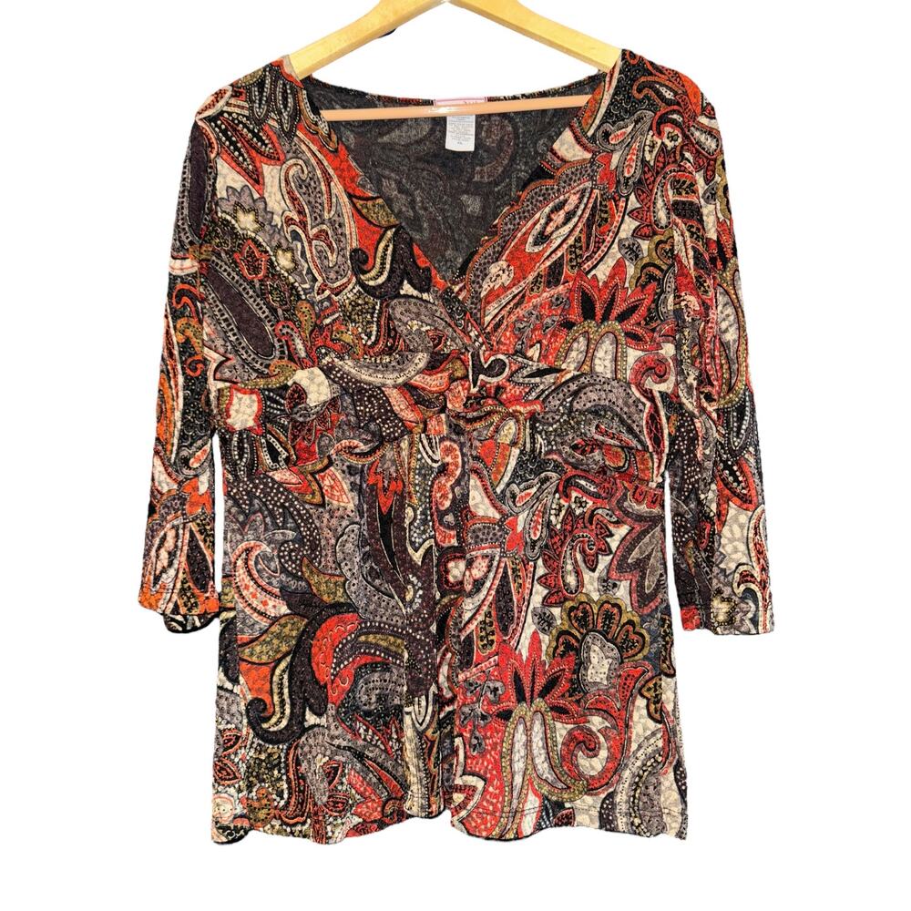 Vintage Y2k Vol 1 Babydoll Top Women's XL 3/4 Sleeve Hippie Boho Fairy Grunge